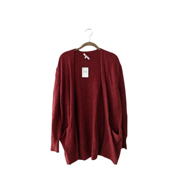 NWT Madewell Cozy Short Walking Cardigan Heather Scarlet XS Red - Picture 2 of 9